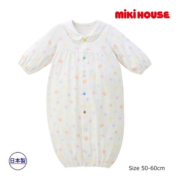 ●取り寄せ商品●ミキハウス　mikihouse　パステルロゴ柄 ツーウェイオール(50ｃｍ-60cm...