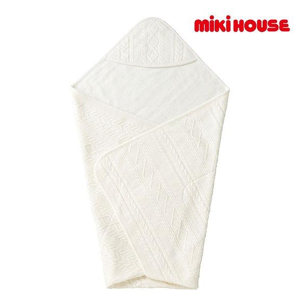 ●取り寄せ商品●ミキハウス　mikihouse　ミキハウスベビー  無撚糸ニットアフガン（おくるみ）...