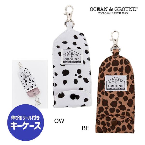 オーシャンアンドグラウンド　OCEAN&amp;GROUND　アニマル柄キーケース リール式　防犯ケース 鍵...