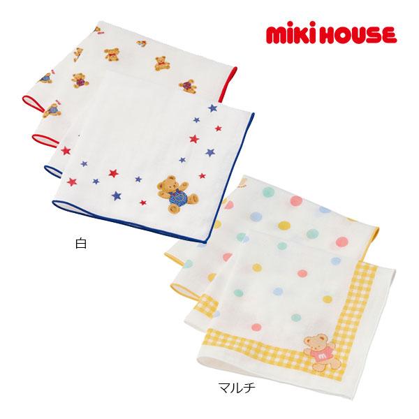 ●取り寄せ商品●ミキハウス　mikihouse　ミキハウスベビー  ミキハウスベア ガーゼハンカチセ...