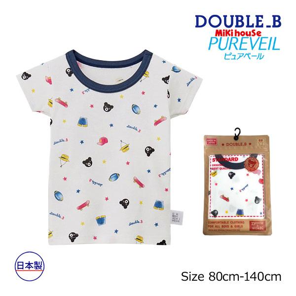 ミキハウス　ダブルビー　mikihouse　総柄半袖Ｔシャツ(80・90・100・110・120・1...