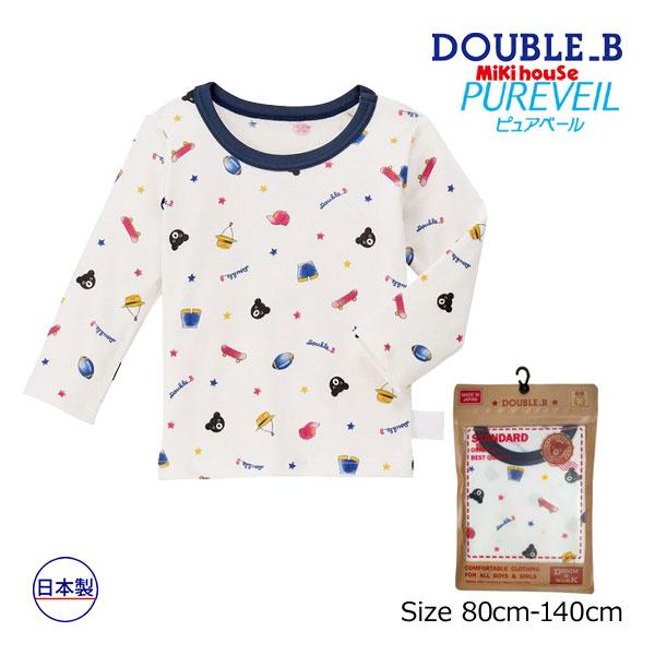 ミキハウス　ダブルビー　mikihouse　総柄長袖Ｔシャツ(80・90・100・110・120・1...