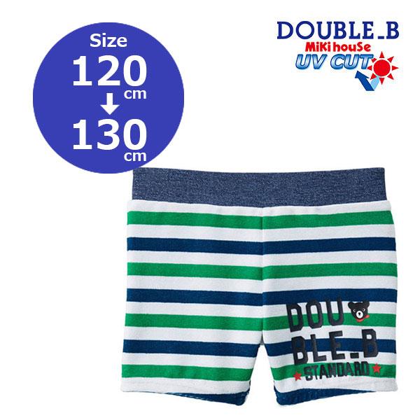 ●取り寄せ商品●ミキハウス　ダブルビー　mikihouse　ボーダー5分丈水着(120cm・130c...
