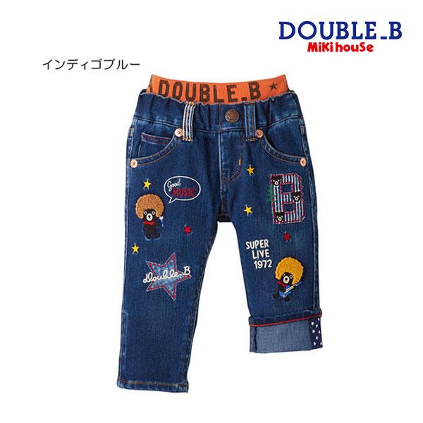 ミキハウス正規販売店/ミキハウス　ダブルビー　mikihouse　豪華刺繍つきストレッチジーンズ(1...