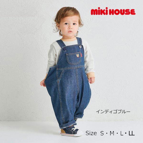 ミキハウス　ホットビスケッツ　mikihouse　デニム　オーバーオール　かわいい　シンプル（S・M...