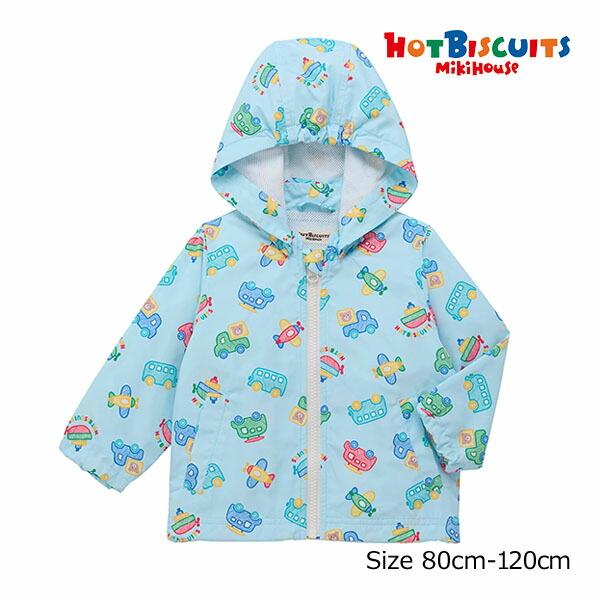 ミキハウス　ホットビスケッツ　mikihouse　乗り物　クレヨンタッチイラスト　ウインドブレーカー...