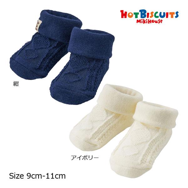 ●取り寄せ商品●ミキハウス　ホットビスケッツ　mikihouse　靴下 アーガイル柄　ベビーソックス...