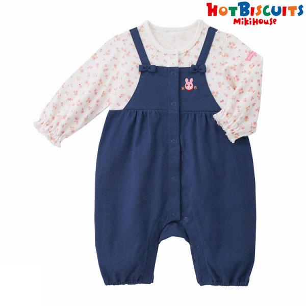 ミキハウス正規販売店/ミキハウス　ホットビスケッツ　mikihouse　７分丈カバーオール（70cm...