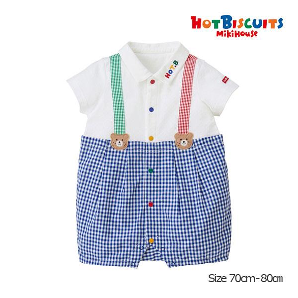 ●取り寄せ商品●ミキハウス　ホットビスケッツ　mikihouse　サスペンダー風　ショートオール(7...