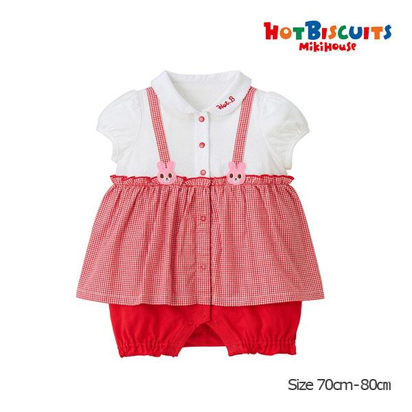●取り寄せ商品●ミキハウス　ホットビスケッツ　mikihouse　サスペンダー風　ショートオール(7...