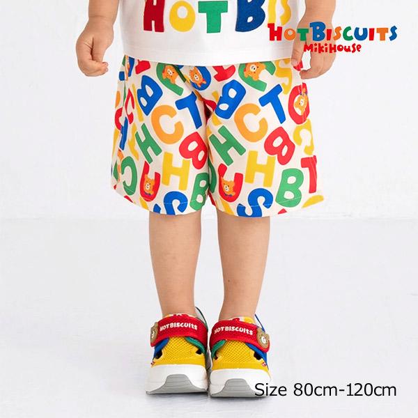 ミキハウス　ホットビスケッツ　mikihouse ハーフパンツ カラフルロゴ 総柄 （80cm・90...