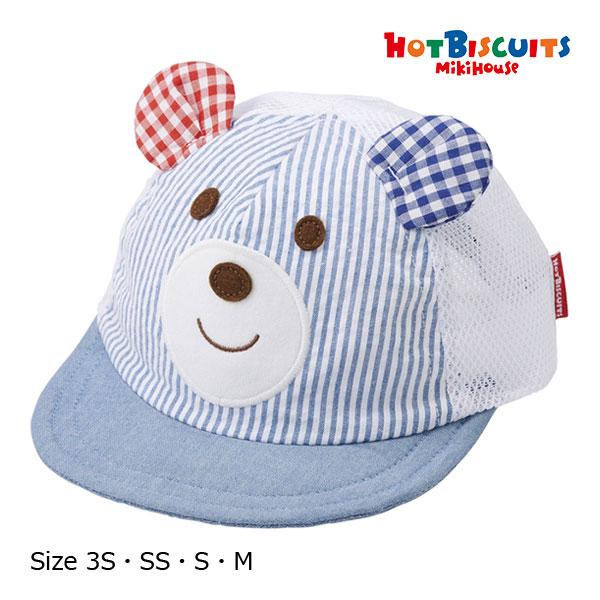 ●取り寄せ商品●ミキハウス　ホットビスケッツ　mikihouse　お顔ドン　メッシュキャップ 帽子 ...