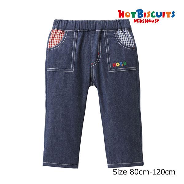 ●取り寄せ商品●ミキハウス　ホットビスケッツ　mikihouse　十分丈パンツ　長ズボン　ロゴ（80...