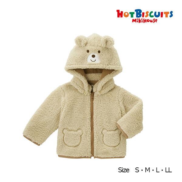 ●スペシャルセール●ミキハウス　ホットビスケッツ　お顔ドン　ボアフリースジャンパー（70・80・90...