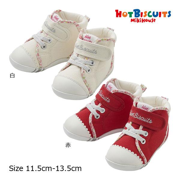 ●取り寄せ商品●ミキハウス　ホットビスケッツ　mikihouse　ファーストベビーシューズ　花柄（1...