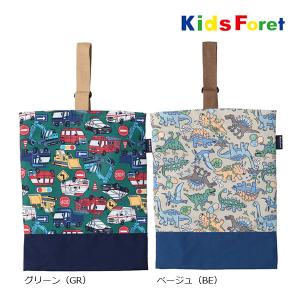 キッズフォーレ　Kids Foret　はたらく車・恐竜　総柄シューズケース　上履き袋（FREE）｜attackone