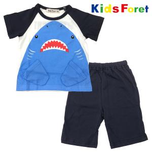 キッズフォーレ　Kids Foret　サメ柄　半袖パジャマ （80cm-100cm）/丸高衣料｜attackone