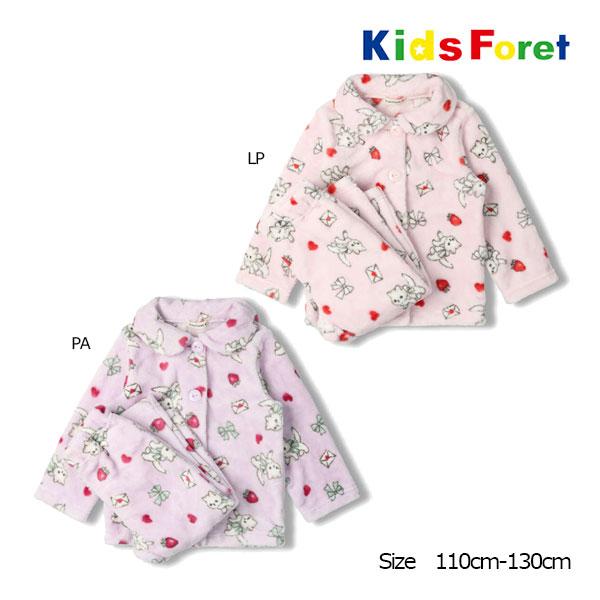 ●30％OFFセール●キッズフォーレ　Kids Foret　ねこ柄　もこもこ　ボア　長袖パジャマ 女...