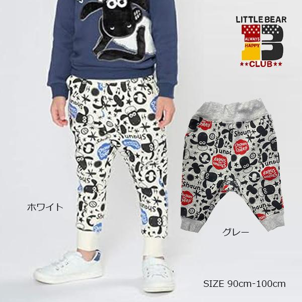 リトルベアークラブ　Little Bear Club　ひつじのショーン　裏起毛　総柄パンツ（110c...