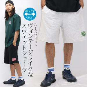 ハーフパンツ メンズ ショートパンツ 短パン スウェット スウェットパンツ スウェットショーツ イージーパンツ ショーパン ストレッチ ボトムス メンズ ロゴ｜attention-store