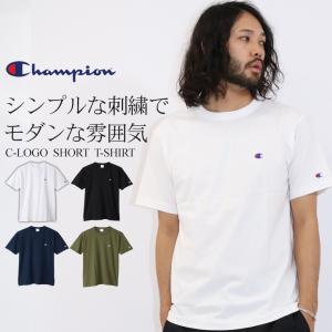 Champion Tシャツ 半袖 刺繍 ワンポイント ブランド チャンピオン トップス メンズ 2L LL スポーツ ストリート 無地 春 夏｜attention-store