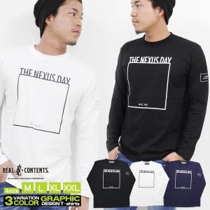 ロンT メンズ 長袖 Tシャツ ロングTシャツ リアルコンテンツ 2XL 3L 大きいサイズ B系 ブランド 人気 アメカジ ストリート系 ファッション 春 ファッション｜attention-store