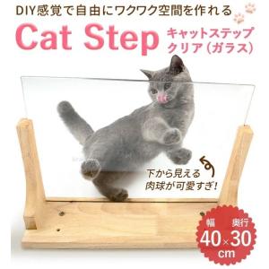 キャットステップ 壁付け 猫用 透明 クリア ガラス キャットウォーク 壁 手作り 猫 幅40cm 棚板 棚 キャットタワー キャットツリー diy｜attention8-25