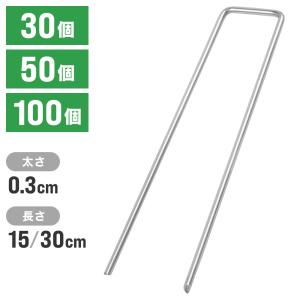 防草シート ピン 15cm 30cm 30本 50本 100本 コの字ピン U字ピン 固定ピン 農業シート ビニールマルチ 押さえピン ヘアピン杭 除草シート 固定用ピン