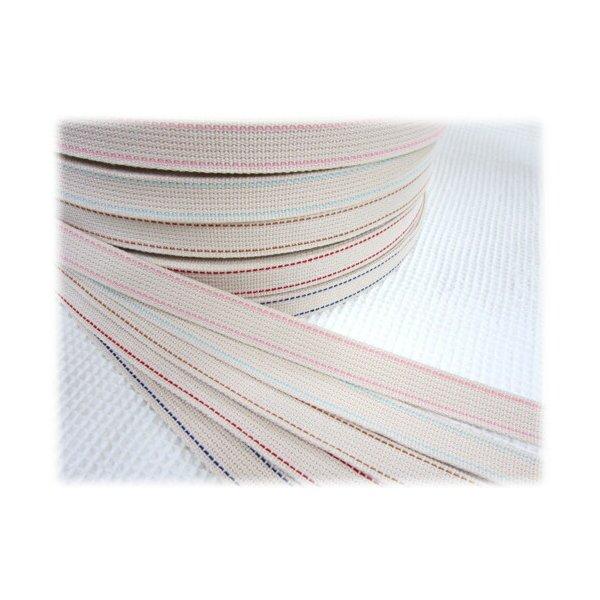 ●ナチュラルカラーの【両端ステッチ】アクリルカバンテープ　25mm巾入園入学にもおすすめ♪かばんテー...