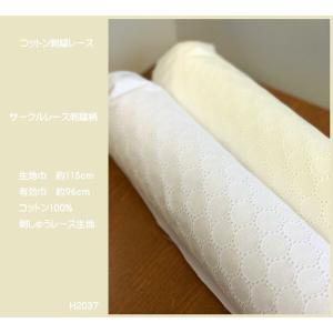 コットン刺しゅうレース生地/サークル柄(丸い柄...の詳細画像1