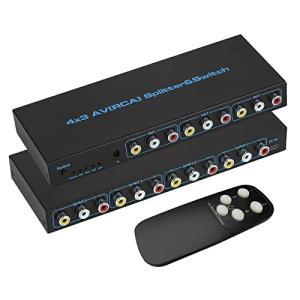 RCA スイッチャー セレクター 4x3 RCA 切替器 分配 4入力3出力 1080P 60Hz AV 切