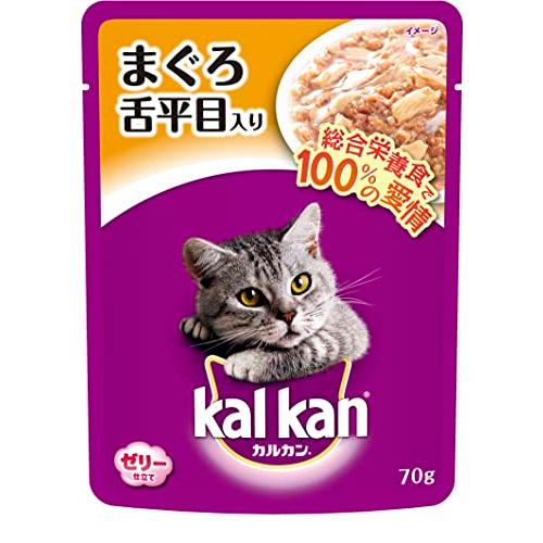 カルカン パウチ 成猫用 1歳から まぐろ 舌平目入り 70g×16袋入り キャットフー