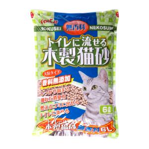FineCat トイレに流せる木製猫砂 無香料（香料無添加タイプ）6L