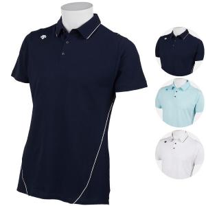 【クリアランス】デサントゴルフ オーガニックアイスコットン100％鹿の子パイピングシャツ 品番：DGMRJA23#DESCENTE_GOLF#アパレル｜attractgolf