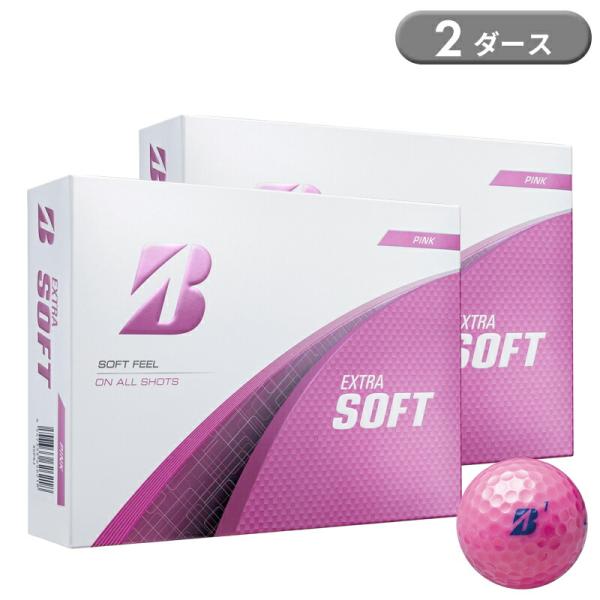 【即納】ブリヂストンゴルフ エクストラソフト ゴルフボール ピンク 2ダース 24個入り BRIDG...
