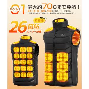 【今期最新モデル・26エリア発熱】電熱ベスト ...の詳細画像5