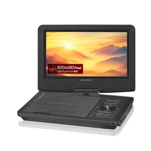 グリーンハウス　９型ワイド液晶搭載ポータブルＤＶＤプレーヤー　GH-PDV9P-BK(d442)