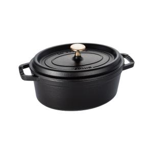 ストウブ　ピコ・ココット オーバル17cm（ブラック）【調理器具/ストウブ/staub/未使用中古/家庭用/パーティ/aube-wine】｜aube-wine