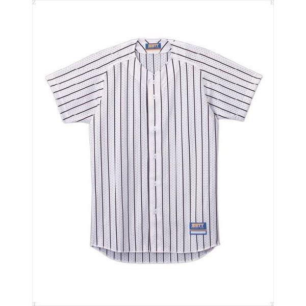 [ZETT]ゼット野球 ユニフォーム用ストライプメッシュシャツ (BU521)(1119) ホワイト...