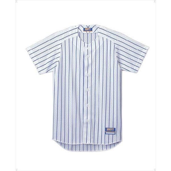 [ZETT]ゼット野球 ユニフォーム用ストライプメッシュシャツ (BU521)(1127) ホワイト...