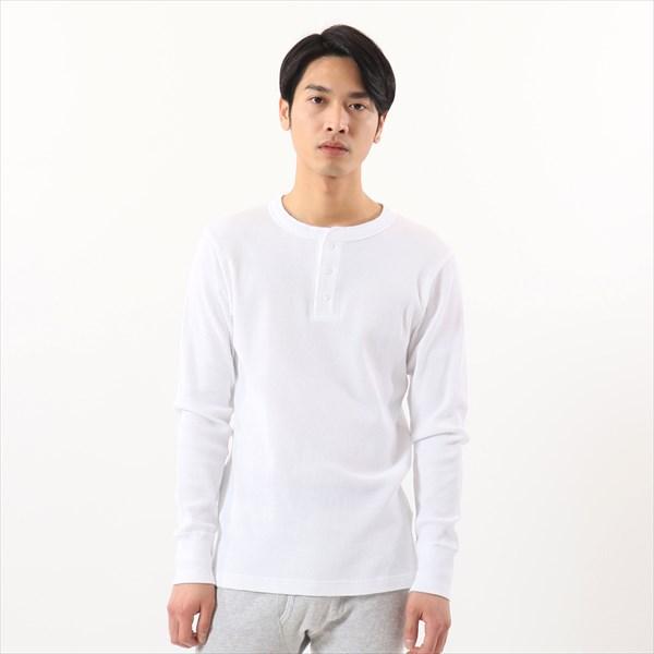 [HANES]ヘインズ HENLY NECK ロング Tシャツ (HM4-S104)(010) ホワ...