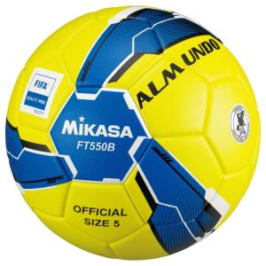 [MIKASA]ミカサ サッカーボール検定5号球 ALMUND 貼り FIFA Quality Pro (FT550B-YBLBK-FQP)イエロー/ブルー[取寄商品]｜auc-aspo