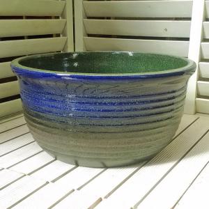 睡蓮鉢  JKS-M 14号 めだかや金魚にも人気 ビオトープ 陶器鉢 園芸 ガーデニング 和風庭園 スイレン鉢 水鉢 メダカ 95850