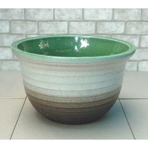 中型睡蓮鉢 NS-M 白 11号 陶器製 ビオトープテラリウム創りに 水生植物 日本庭園 園芸 ガーデニング すいれん鉢 メダカ鉢の商品画像