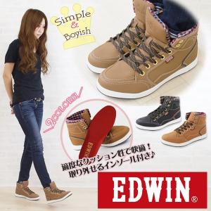 スニーカー ハイカット レディース 靴 EDWIN ED-4132 エドウィン｜auckutsu-nishimura