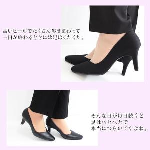 パンプス 痛くない 黒 靴 7cm ヒール ブ...の詳細画像5