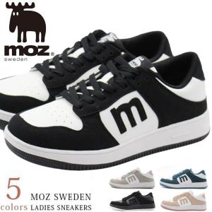 moz（モズ） スニーカー レディース 靴 黒 ブラック 白 ホワイト 灰色