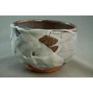 ach-9 志野焼 抹茶茶碗 文部大臣奨励賞受賞作家 荒川明作 木箱付き