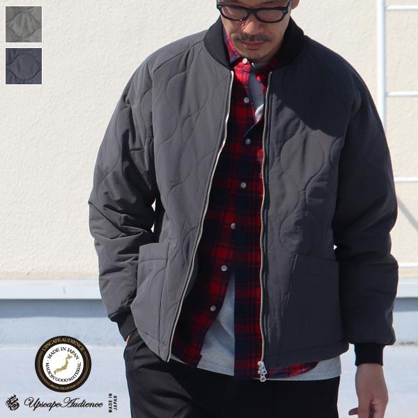 Teflon（テフロン）耐水撥水コットンタッチ ナイロンウェーブキルト MA-1ブルゾン【MADE ...