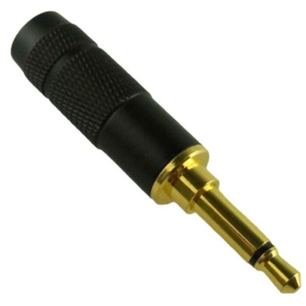 ミニプラグ フォーンプラグ フォンコネクタ 3.5mm 2極  自作用 ハンダ式 金メッキ A ブラ...